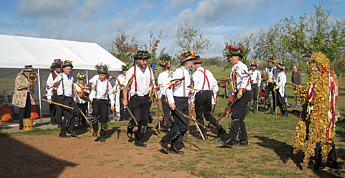 Morris men dancing for Apple Day in Herefordshire