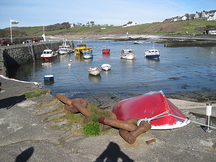 Boats in Cemaes Bay harbour